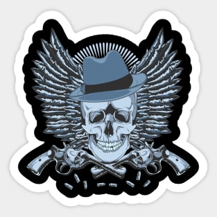 Skull whit gun Sticker